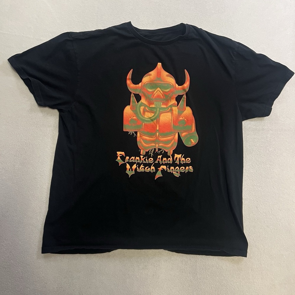 Frankie and the Witch Fingers Cavehead T-Shirt Men's Size XL Black Graphic Tee